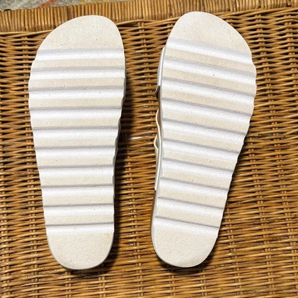 Reef White and Cork Slide Sandals - Picture 2 of 7